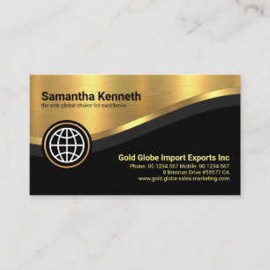 Stylish Luxurious Gold Curve Wave CEO Business Card