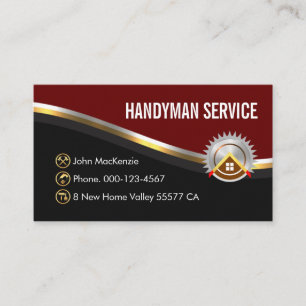 Stylish Luxurious Metallic Waves Home Repair Business Card
