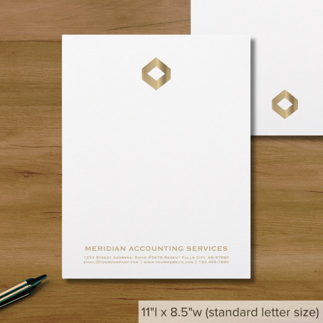 Stylish Luxury Modern Gold Diamond Logo Letterhead (Creator Uploaded)