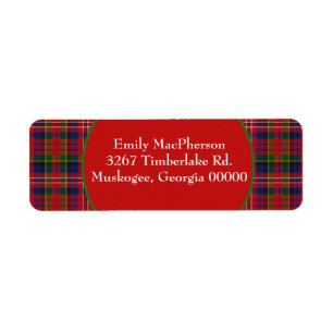 Stylish MacPherson Tartan Plaid Address Label