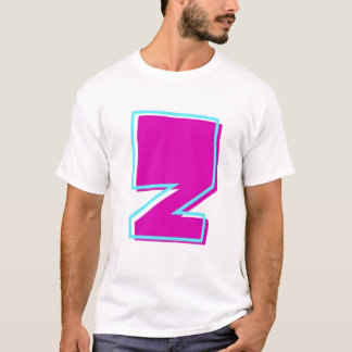 Stylish Magenta and Teal Letter Z T-Shirt