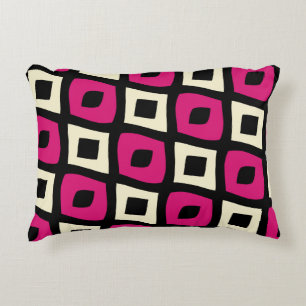 Stylish Magenta Beige Pattern Accent Pillow