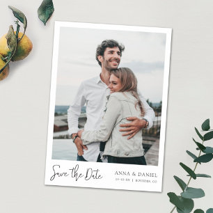 Stylish Magnetic Save the Dates with Modern Script Invitation