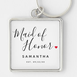Stylish Maid Of Honour Wedding Keychain