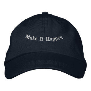 Stylish Make It Happen Navy Comfortable Perfect  Embroidered Hat