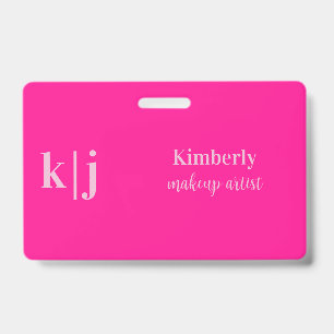 Stylish Makeup Artist Employee Name Lanyard Badge