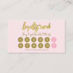 Stylish Makeup Artist Hair Salon 10 Loyalty Card