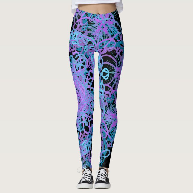 Stylish Mandala Multi Colour Cute Women's Leggings (Front)