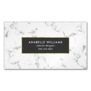 Stylish Marble and Gold Printed Texture Magnetic Business Card