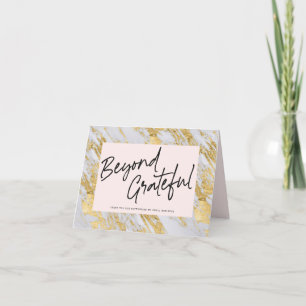 Stylish Marble,  Beyond Grateful-folded-Business   Thank You Card