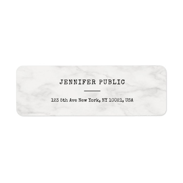 Stylish Marble Modern Simple Personalized Template (Front)