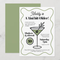 Stylish Martini Invitations Any Age Birthday 
