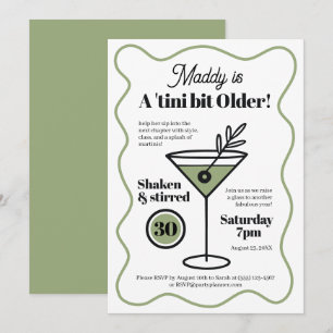 Stylish Martini Invitations N'Importe Quel Âge Ann