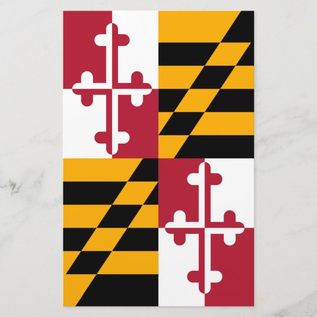 Stylish Maryland State Flag Decor Stationery (Front)