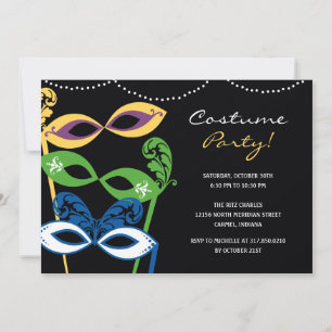 Stylish Masks Costume Party Invitation