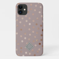 Stylish Mauve Glitter Dots with Your Monogram