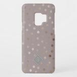 Stylish Mauve Glitter Dots with Your Monogram Case-Mate Samsung Galaxy S9 Case<br><div class="desc">This stylish case has a trendy colour scheme in mauve with a shimmering dots pattern. A matching diamond shaped frame surrounds your desired monogram. Simply replace the sample initials shown in the design template with your initials. This case makes a lovely personalized gift for someone special, or a special treat...</div>