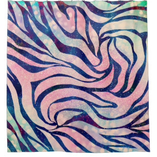 Stylish Metallic Blue & Holographic Zebra Print