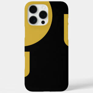 Stylish Metallic Gold Shaped on Black iPhone 16 Pro Max Case