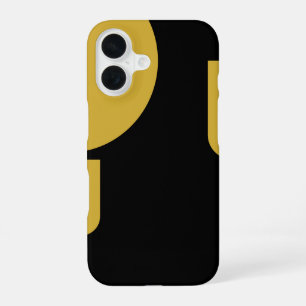 Stylish Metallic Gold Shaped on Black iPhone 16 Case