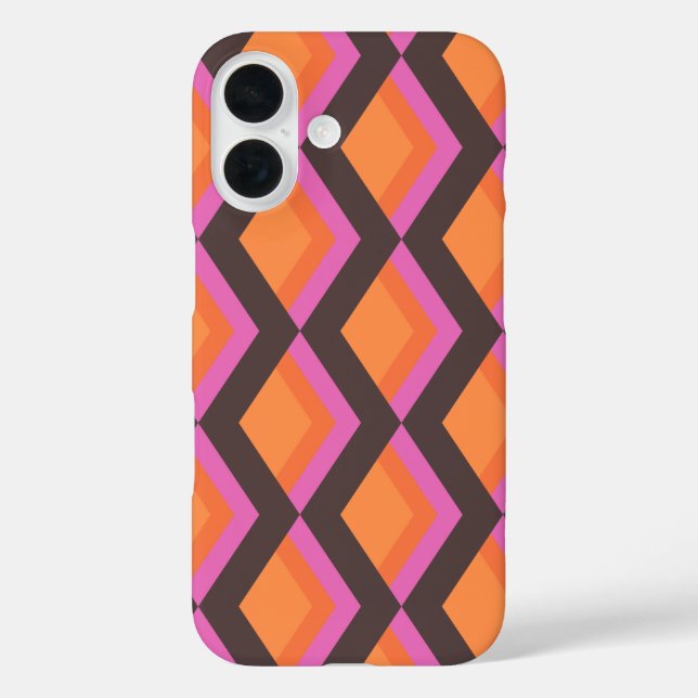 Stylish Mid Century Mod Pattern in Pink and Brown  Case-Mate iPhone Case (Back)