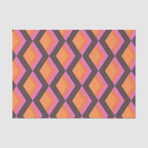 Stylish Mid Century Mod Pattern in Pink and Brown  Tissue Paper