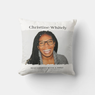 Stylish Minimal In Loving Memory Photo Keepsake Throw Pillow