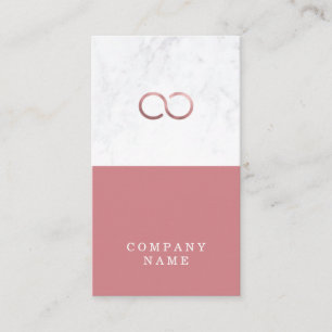 Stylish Minimal Marble Infinity Rose Gold Vertical Business Card