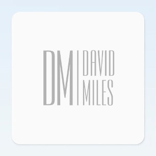 Stylish Minimal & Modern Grey Initials & Name Logo