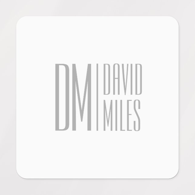 Stylish Minimal & Modern Grey Initials & Name Logo (Design 3)