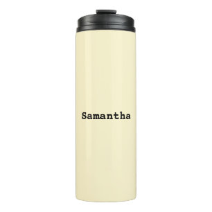 Stylish Minimalist Buttermilk Yellow Personalized Thermal Tumbler