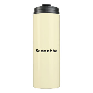 Stylish Minimalist Buttermilk Yellow Personalized Thermal Tumbler