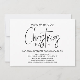 Stylish Minimalist Christmas Party Invitation