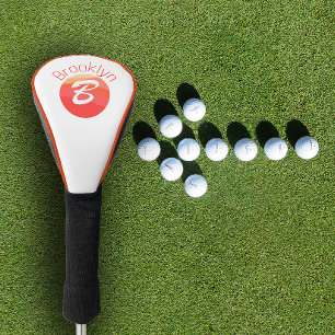 Stylish  minimalist  coloured letter B white Golf Head Cover