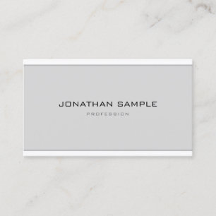 Stylish Minimalist Design Modern Grey White Simple Business Card