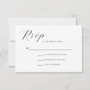 Stylish Minimalist Elegant Muslim Wedding RSVP Card