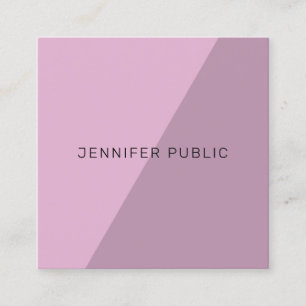 Stylish Minimalist Elegant Purple Template Modern Square Business Card