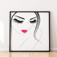 Stylish Minimalist Eyelashes Pink Lip Chic Fashion