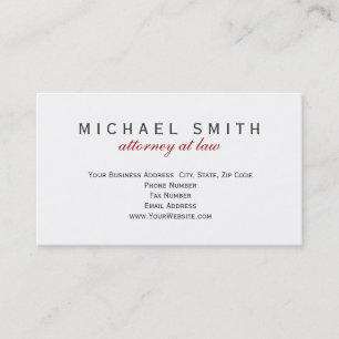 Stylish Minimalist Lawyer Attorney Business Card