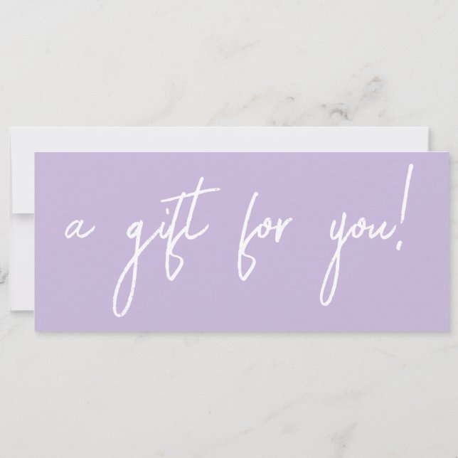 Stylish Minimalist Modern Purple Gift Certificate (Back)