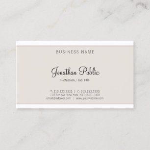 Stylish Minimalist Modern Simple Elegant Plain Top Business Card