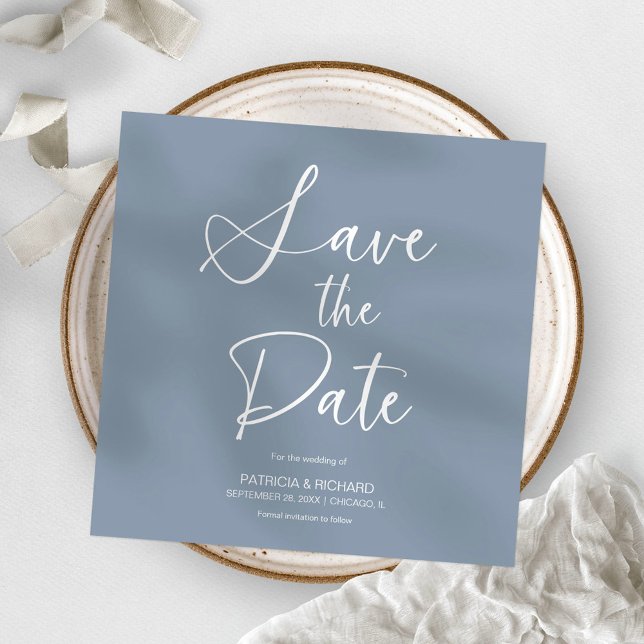 Stylish Minimalist Non Photo Wedding Save The Date Invitation (Creator Uploaded)