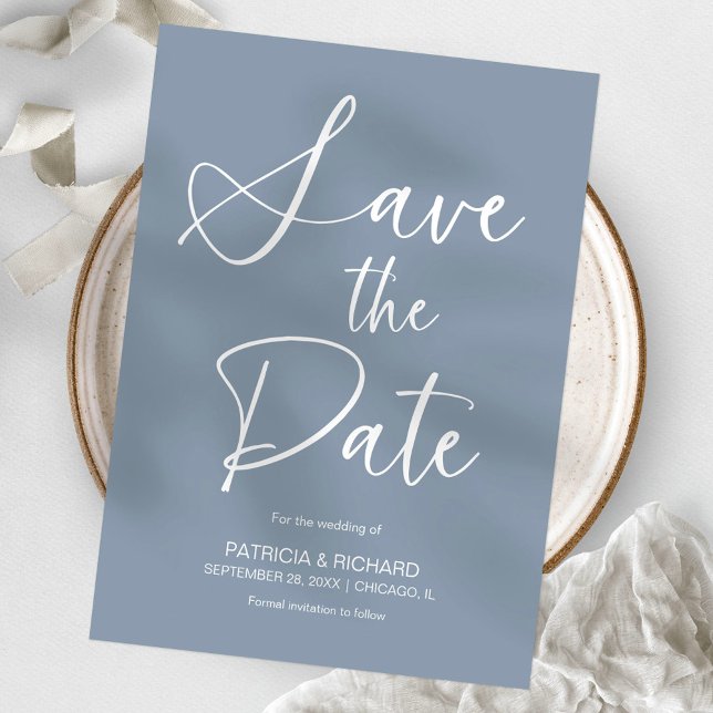 Stylish Minimalist Non Photo Wedding Save The Date Invitation (Creator Uploaded)