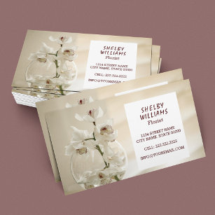 Stylish Minimalist Orchid Florist Business Card