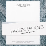 Stylish Minimalist Personalized White Black Letterhead<br><div class="desc">Make your name stand out with this stylish, personalized letterhead. This chic and minimalist design comes in black type on a crisp matte white paper. There's also a range of other paper textures and weights to choose from. All the text can be customized or deleted so you can include the...</div>