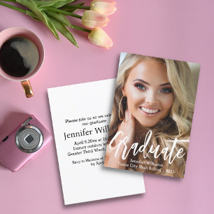 stylish minimalist photo graduation 2026 party  invitation
