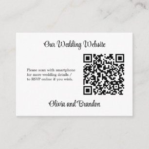 Stylish Minimalist QR Code Website RSVP Card