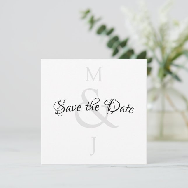 Stylish Minimalist Save The Date (Standing Front)