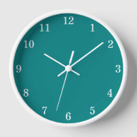 Stylish Minimalist Teal Wall Clock