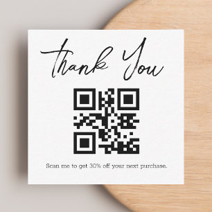 stylish minimalist  thank you business qr code   card